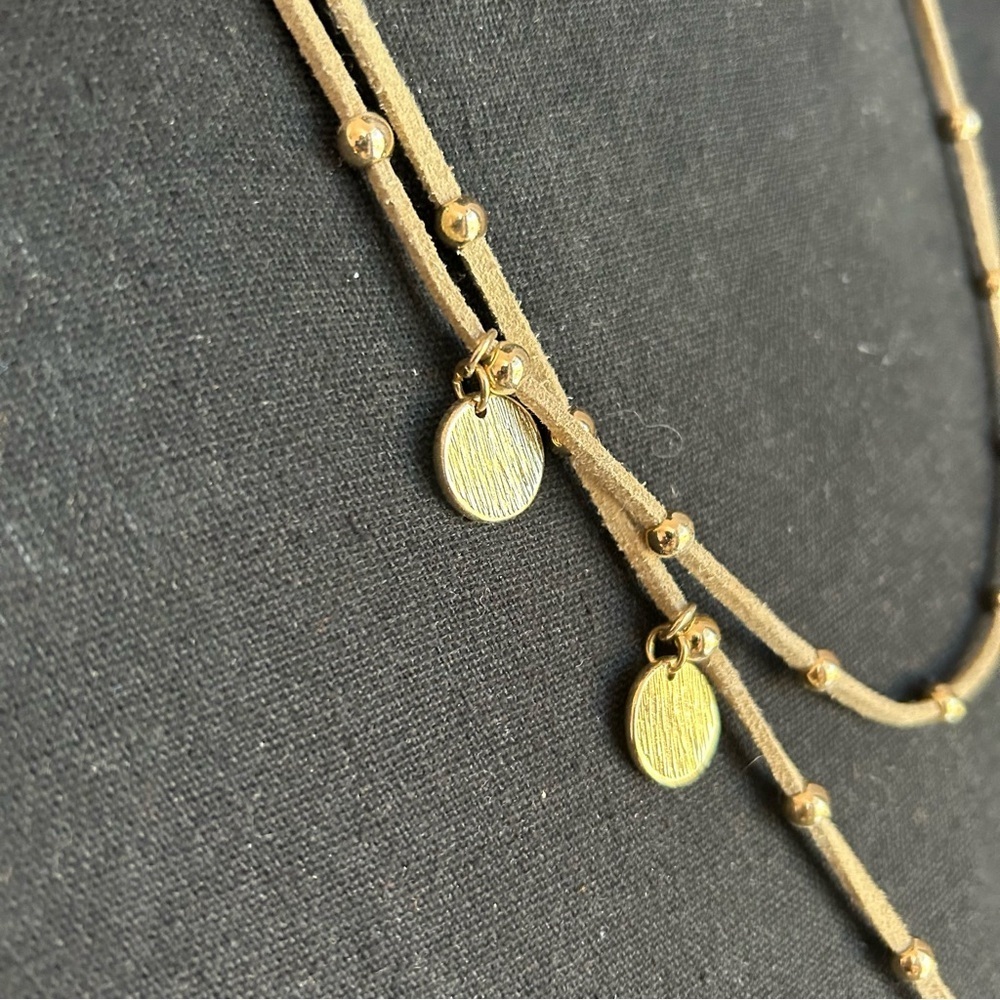 Adjustable Gold Ball and Disc Detail Necklace - Picture 7 of 7